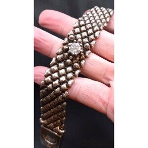 Sergio Gutierrez Liquid Metal Silver Mesh Cuff Bracelet Signed SG